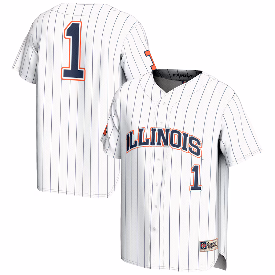 Unisex GameDay Greats #1 White Illinois Fighting Illini Lightweight Baseball Jersey - Jersey