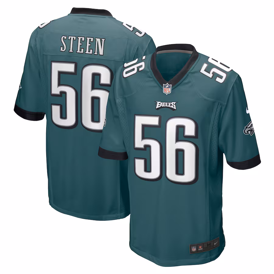 Men's Philadelphia Eagles Tyler Steen Nike Midnight Green Team Game Jersey - Jersey