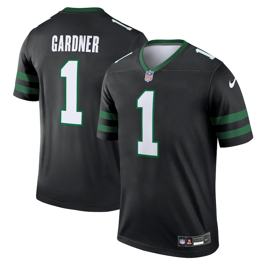 Men's New York Jets Ahmad Sauce Gardner Nike Legacy Black Alternate Legend Jersey - Jersey