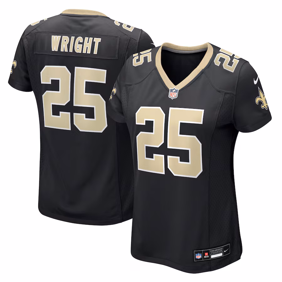 Women's New Orleans Saints Rejzohn Wright Nike Black Team Game Jersey - Jersey