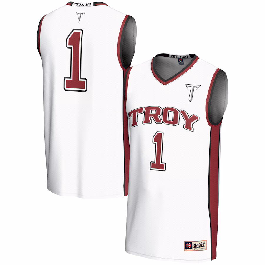 Youth GameDay Greats #1 White Troy University Trojans Lightweight Basketball Jersey - Jersey