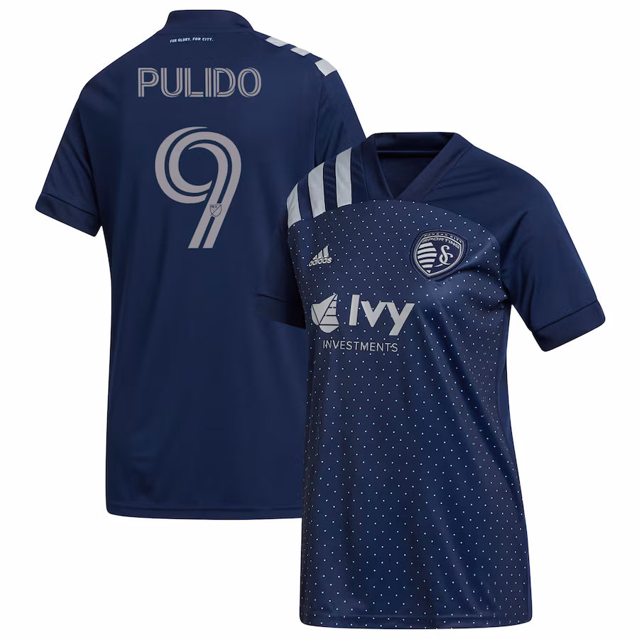 Women's Sporting Kansas City Alan Pulido adidas Navy 2020 Swiss Dots Replica Jersey - Jersey