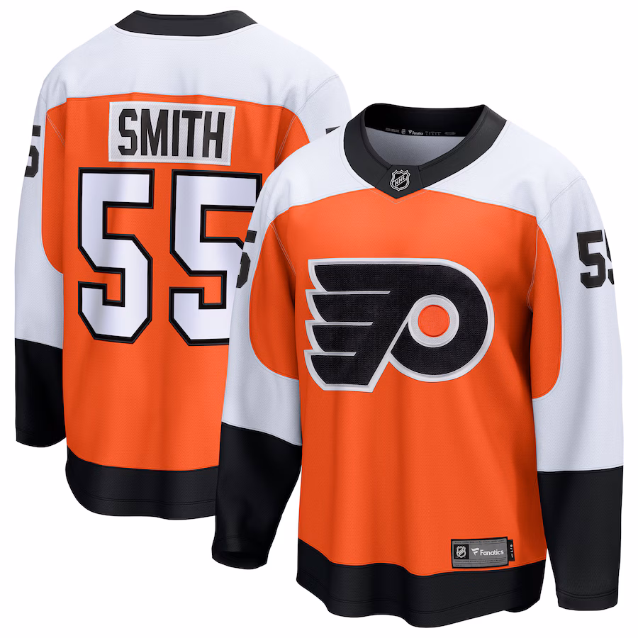Men's Philadelphia Flyers Givani Smith Fanatics Orange Home Breakaway Jersey - Jersey