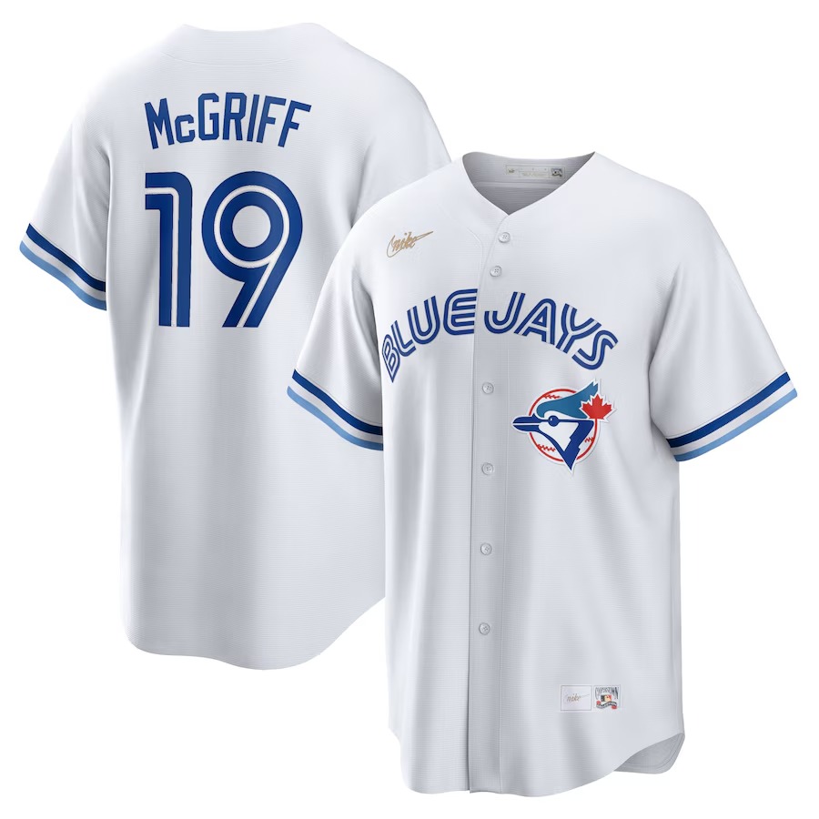 Men's Toronto Blue Jays Fred McGriff Nike White Cooperstown Collection 2023 Hall of Fame Inline Replica Jersey - Jersey