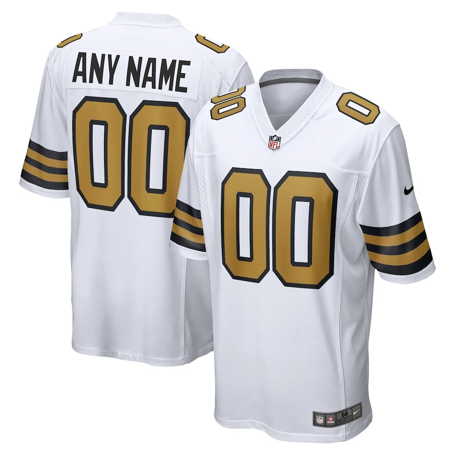 Men's New Orleans Saints  Nike White Alternate Custom Game Jersey - Jersey
