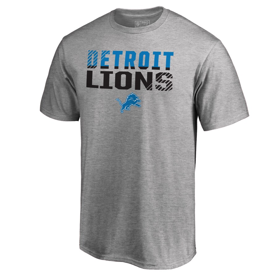 Men's Detroit Lions Ash Iconic Collection Fade Out T-Shirt - Jersey