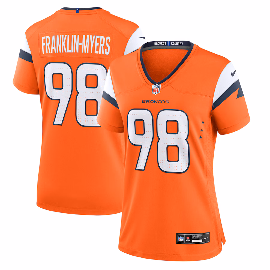 Women's Denver Broncos John Franklin-Myers Nike Orange Team Game Jersey - Jersey