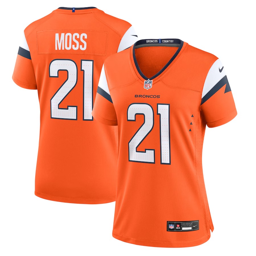 Women's Denver Broncos Riley Moss Nike Orange Team Game Jersey - Jersey
