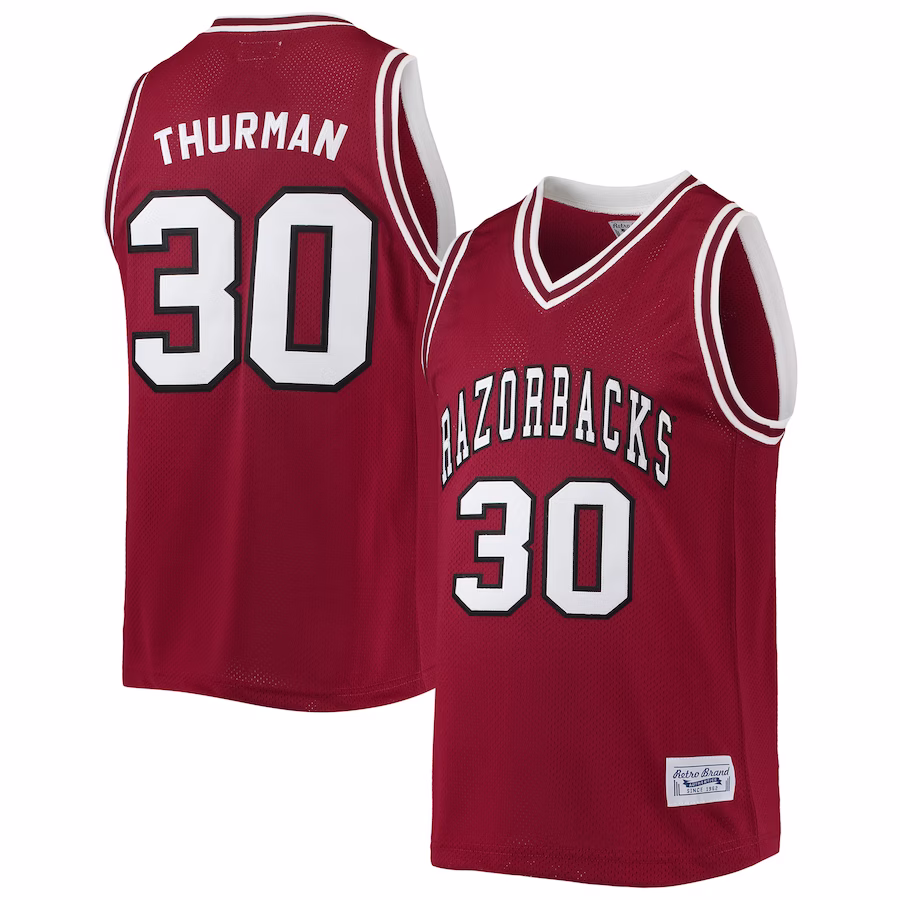 Scotty Thurman Arkansas Razorbacks Original Retro Brand Alumni Commemorative Classic Basketball Jersey - Cardinal - Jersey
