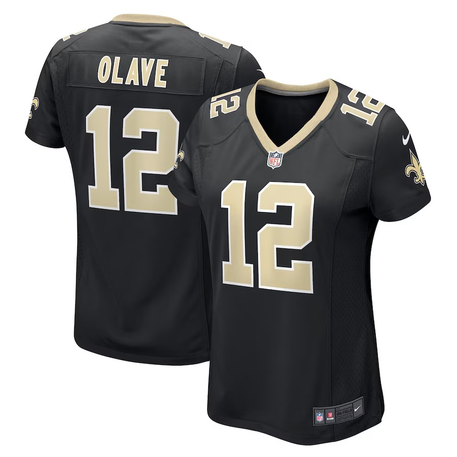 Women's New Orleans Saints Chris Olave Nike Black Game Player Jersey - Jersey