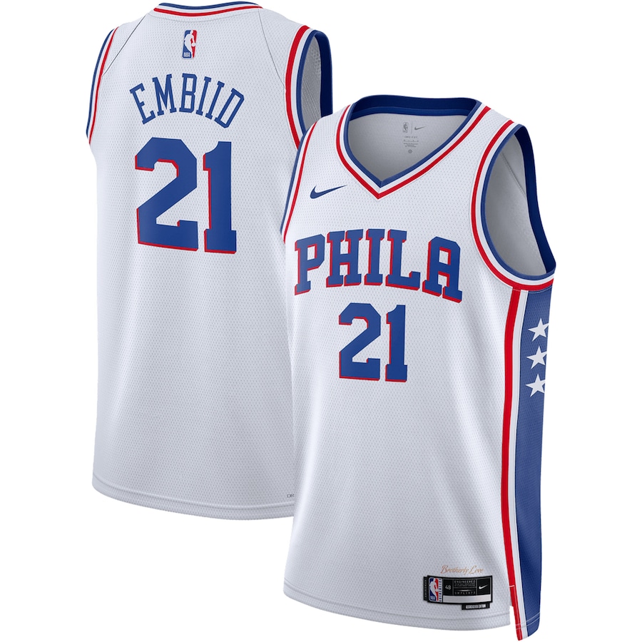 Unisex Philadelphia 76ers Joel Embiid Nike White Swingman Jersey - Association Edition - Jersey