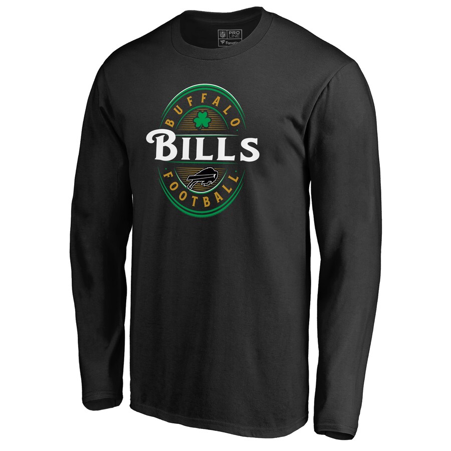 Men's Buffalo Bills Black Forever Lucky Long Sleeve T-Shirt - Jersey