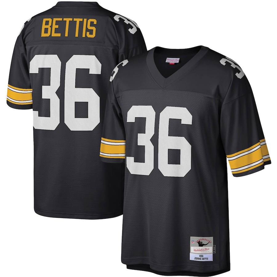 Men's Pittsburgh Steelers Jerome Bettis Mitchell & Ness Black Legacy Replica Jersey - Jersey