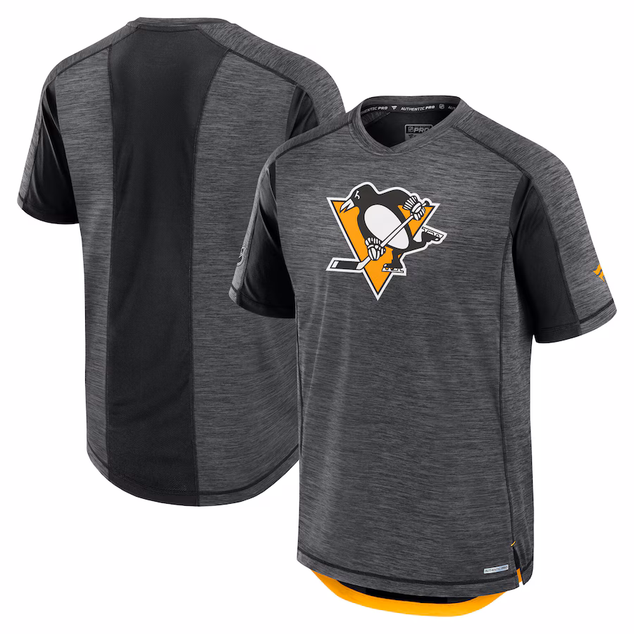 Men's Pittsburgh Penguins Fanatics Black Authentic Pro Rink Tech T-Shirt - Jersey