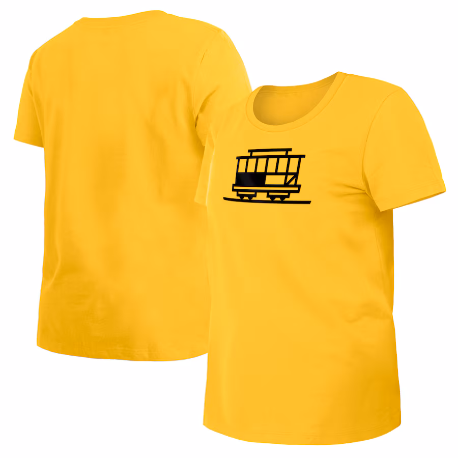 Women's Golden State Warriors New Era Gold 2023/24 City Edition T-Shirt - Jersey