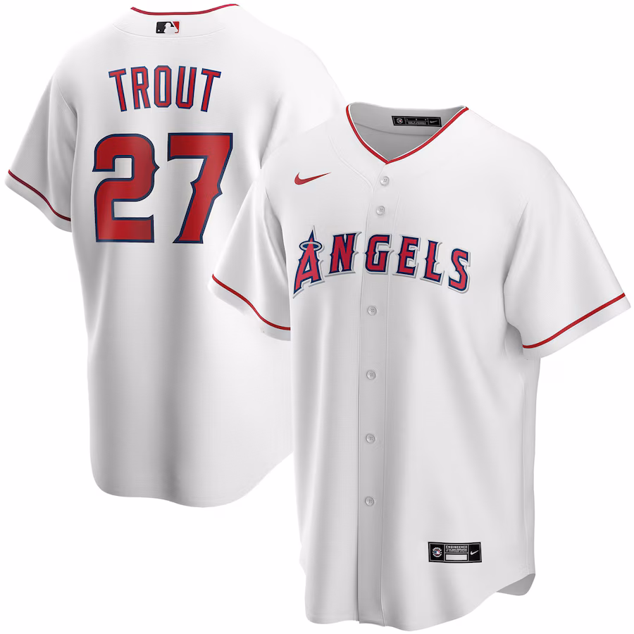 Youth Los Angeles Angels Mike Trout Nike White Alternate Replica Player Jersey - Jersey