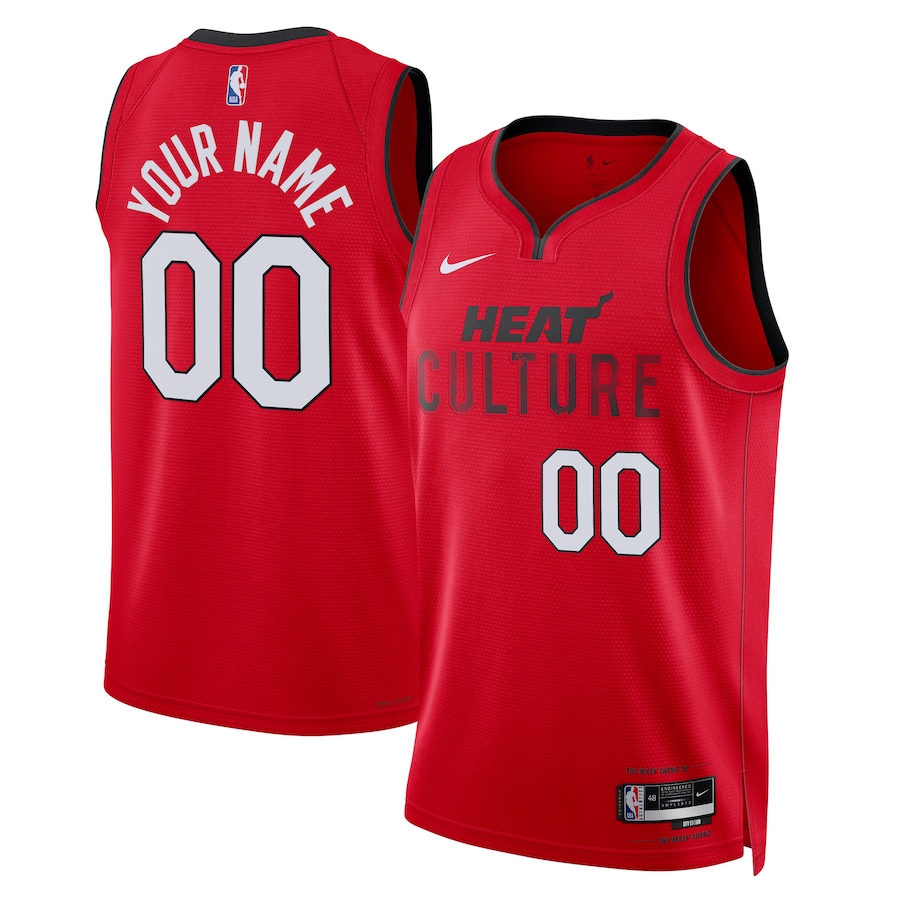 Unisex Miami Heat Nike Red 2024/25 Custom Swingman Jersey - City Edition - Jersey