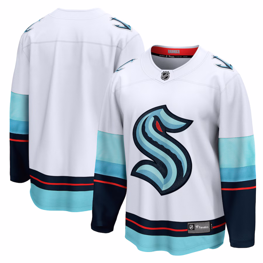 Men's Seattle Kraken Fanatics White Away Breakaway Jersey - Jersey