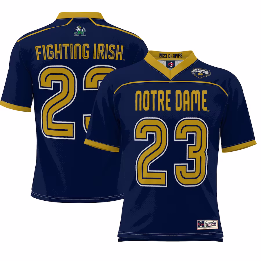 Notre Dame Fighting Irish GameDay Greats 2023 NCAA Men's Lacrosse National Champions Lightweight Jersey - Navy - Jersey
