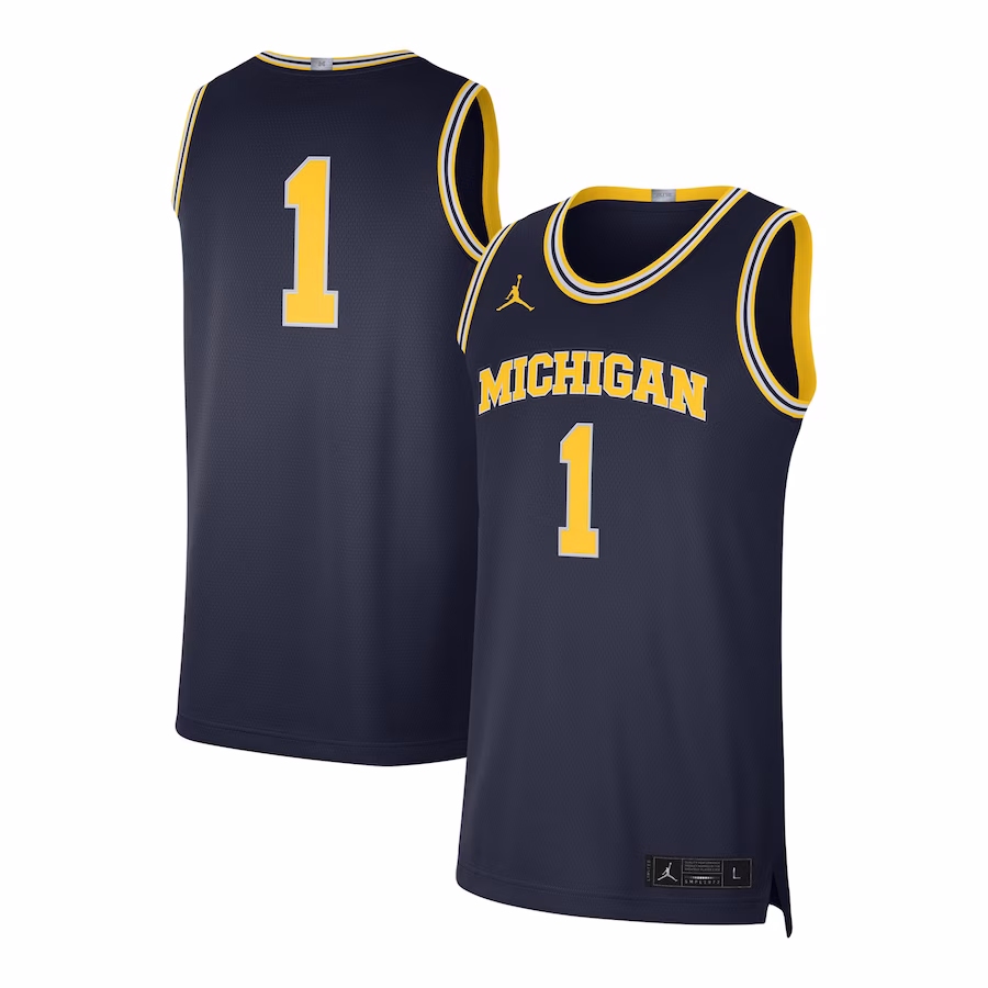 #1 Michigan Wolverines Jordan Brand Limited Authentic Jersey - Navy - Jersey