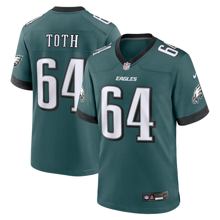 Men's Philadelphia Eagles Brett Toth Nike Midnight Green  Game Jersey - Jersey