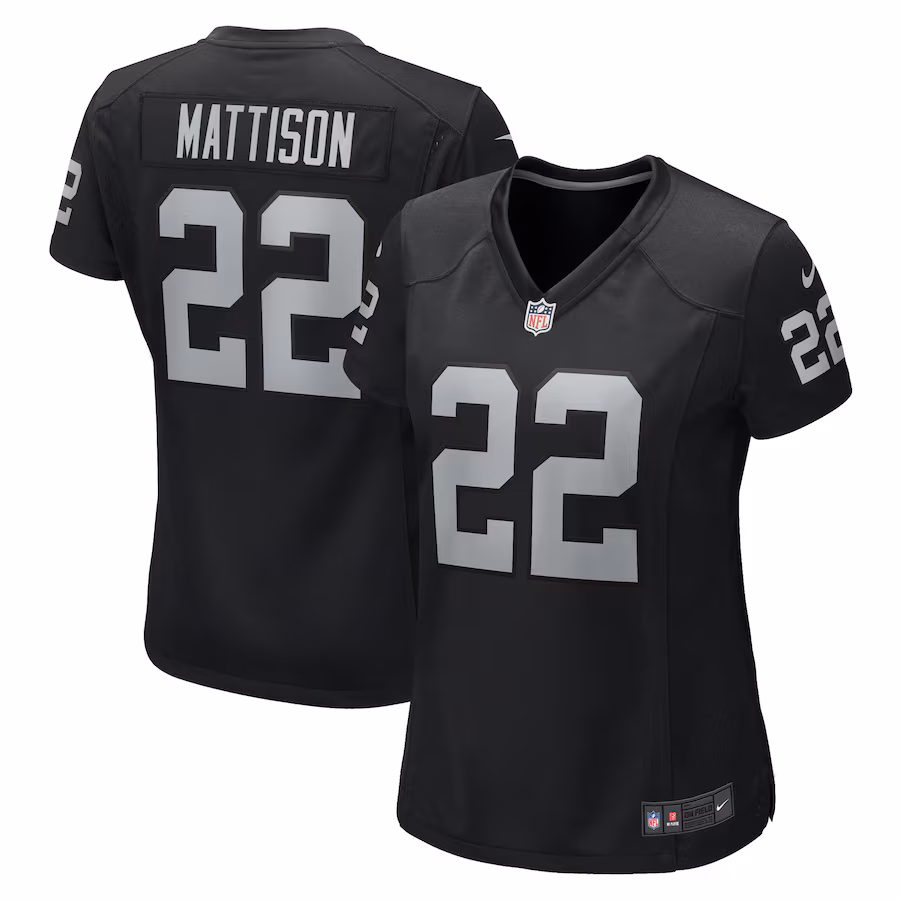 Women's Las Vegas Raiders Alexander Mattison Nike Black Game Jersey - Jersey