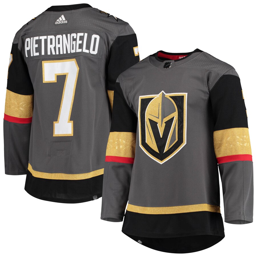 Men's Vegas Golden Knights Alex Pietrangelo adidas Gray Alternate Primegreen Authentic Pro Player Jersey - Jersey