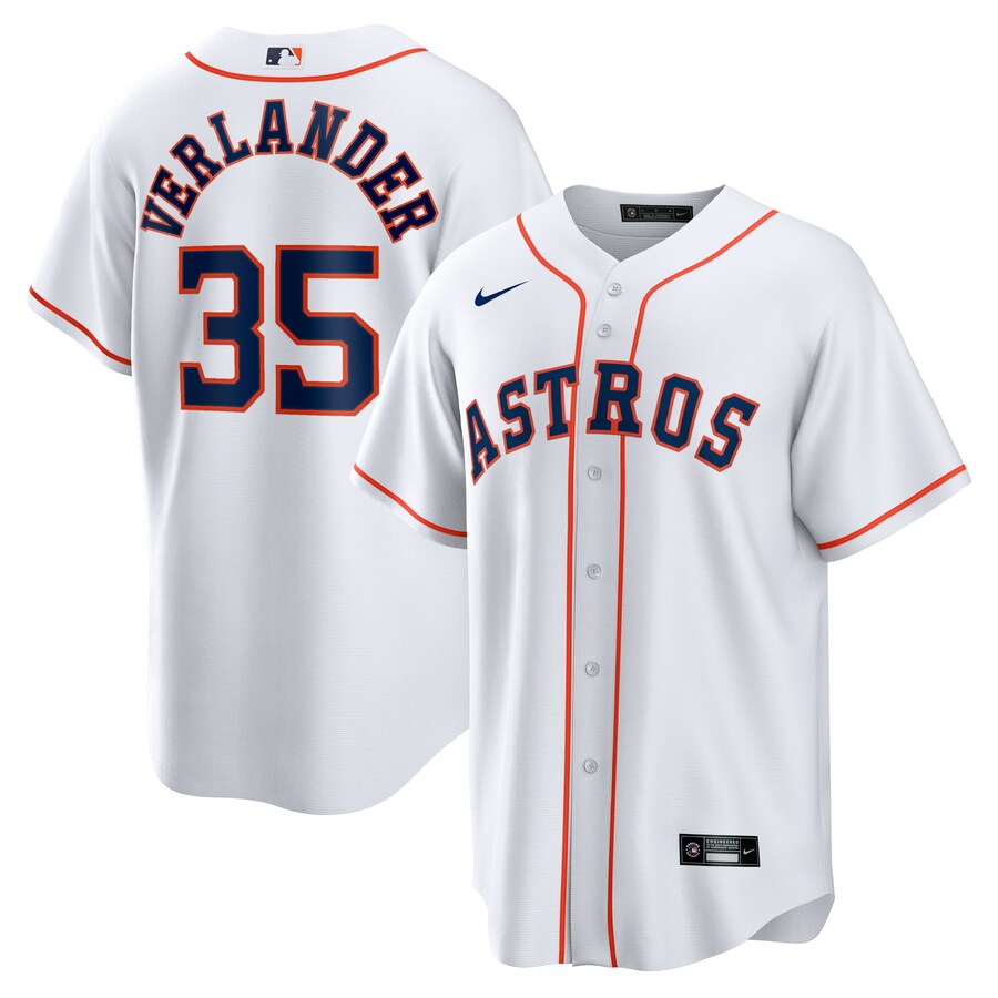 Men's Houston Astros Justin Verlander Nike White Home Replica Player Name Jersey - Jersey