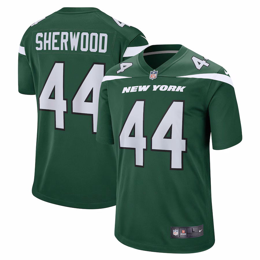 Men's New York Jets Jamien Sherwood Nike Gotham Green Game Jersey - Jersey