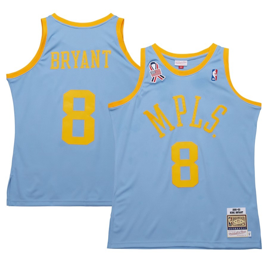 Men's Los Angeles Lakers Kobe Bryant Mitchell & Ness Powder Blue 2001/02 Hardwood Classics Authentic Player Jersey - Jersey