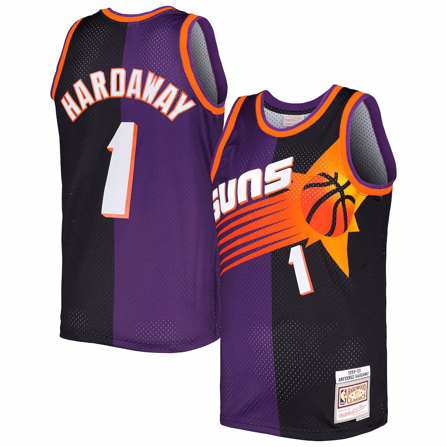 Men's Phoenix Suns Penny Hardaway Mitchell & Ness Purple/Black Hardwood Classics 1999/00 Split Swingman Jersey - Jersey