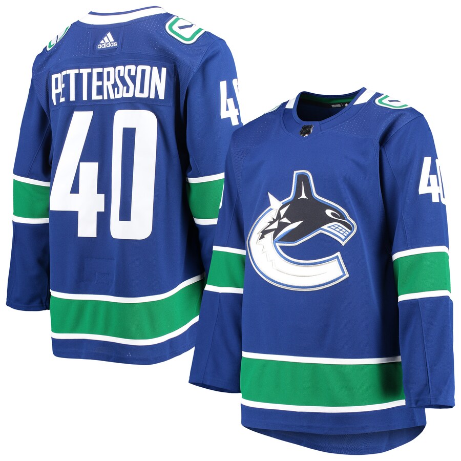 Men's Vancouver Canucks Elias Pettersson adidas Blue 2020/21 Authentic Home Player Jersey - Jersey