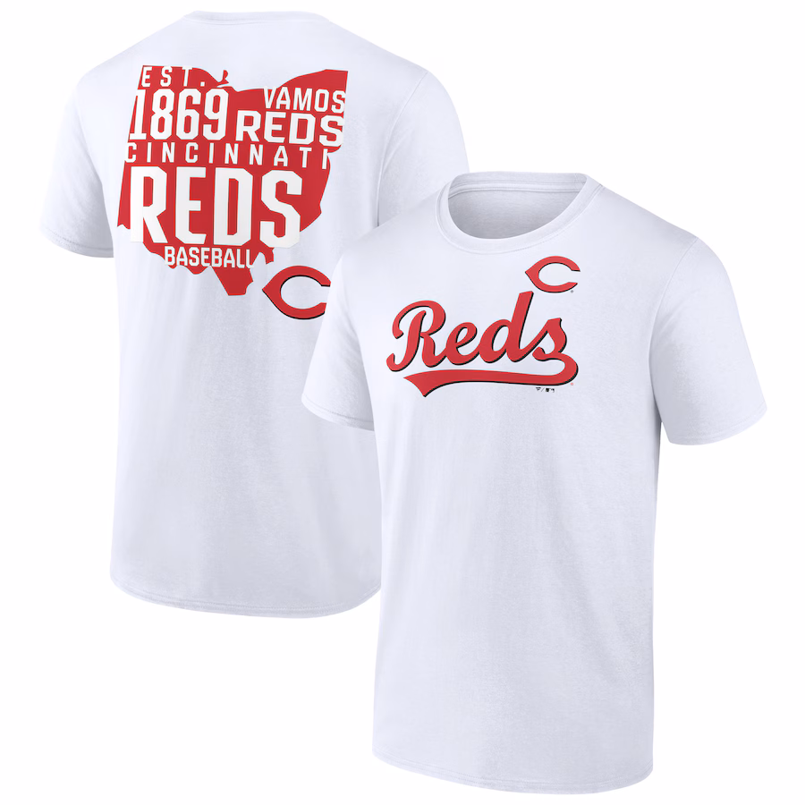 Men's Cincinnati Reds White Hot Shot T-Shirt - Jersey