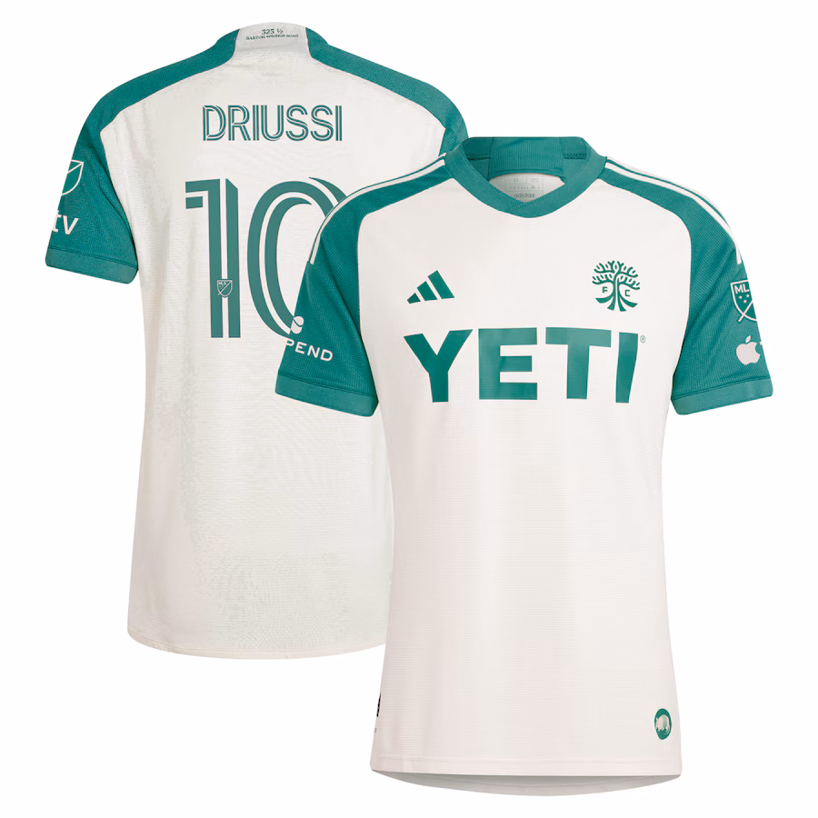 Men's Austin FC Sebastián Driussi adidas Tan 2024 The Armadillo Kit Authentic Player Jersey - Jersey