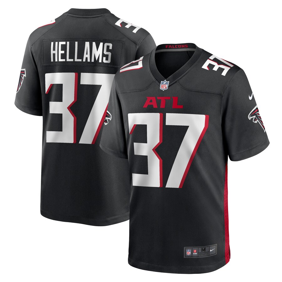 Men's Atlanta Falcons DeMarcco Hellams Nike  Black Team Game Jersey - Jersey