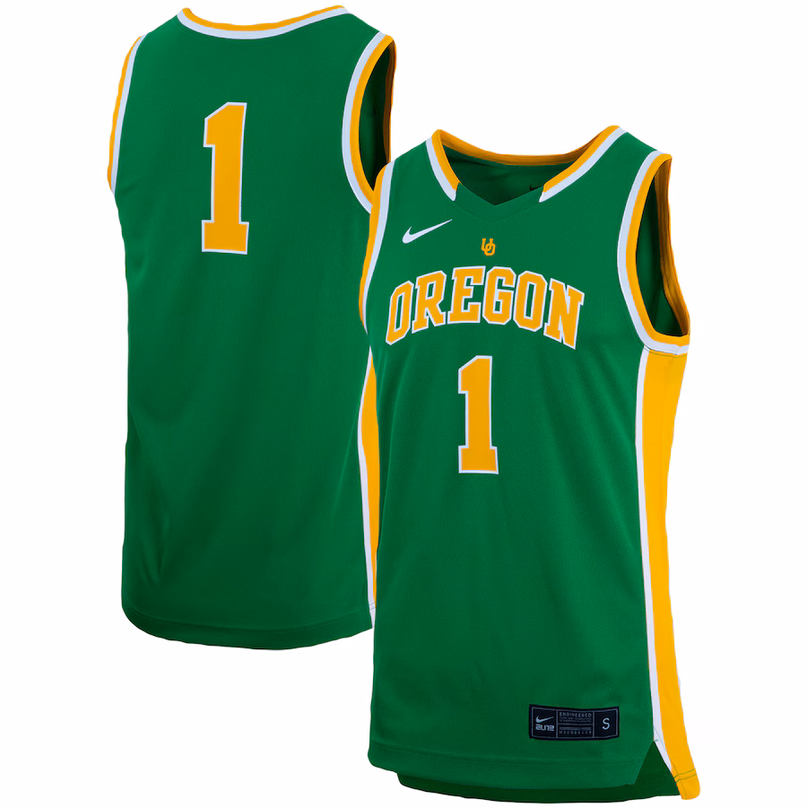 Unisex Nike #1 Green Oregon Ducks Women's Basketball Throwback Replica Jersey - Jersey