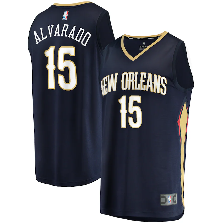 Men's New Orleans Pelicans Jose Alvarado Fanatics Navy Fast Break Replica Jersey - Icon Edition - Jersey