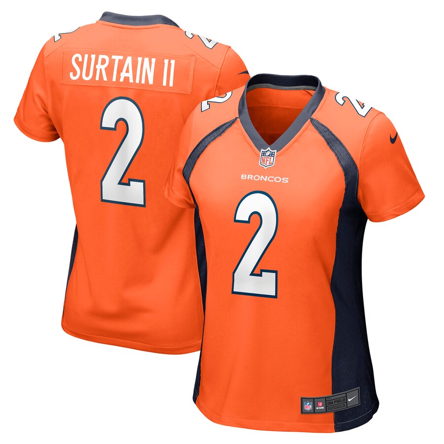 Women's Denver Broncos Patrick Surtain II Nike Orange Nike Game Jersey - Jersey