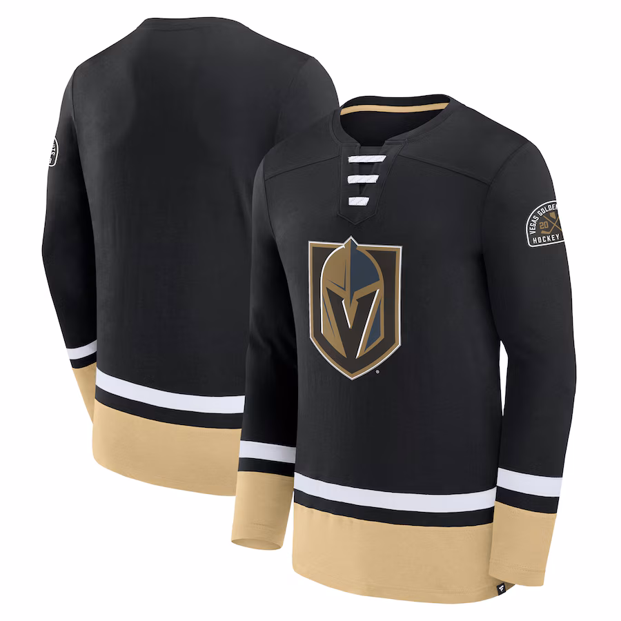 Men's Vegas Golden Knights Fanatics Black High Point Long Sleeve T-Shirt - Jersey