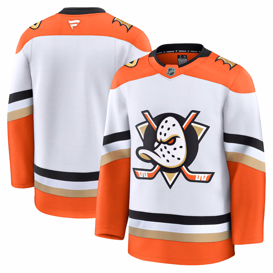 Men's Anaheim Ducks Fanatics White Away Premium Jersey - Jersey