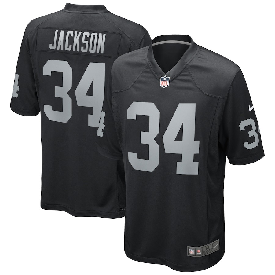 Men's Las Vegas Raiders Bo Jackson Nike Black Game Retired Player Jersey - Jersey