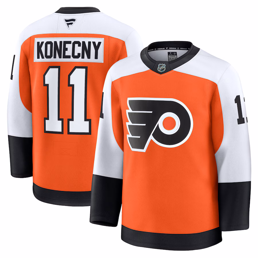 Men's Philadelphia Flyers Travis Konecny Fanatics Burnt Orange Home Premium Jersey - Jersey