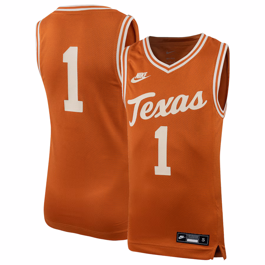 Youth Nike #1 Texas Orange Texas Longhorns Icon Replica Basketball Jersey - Jersey