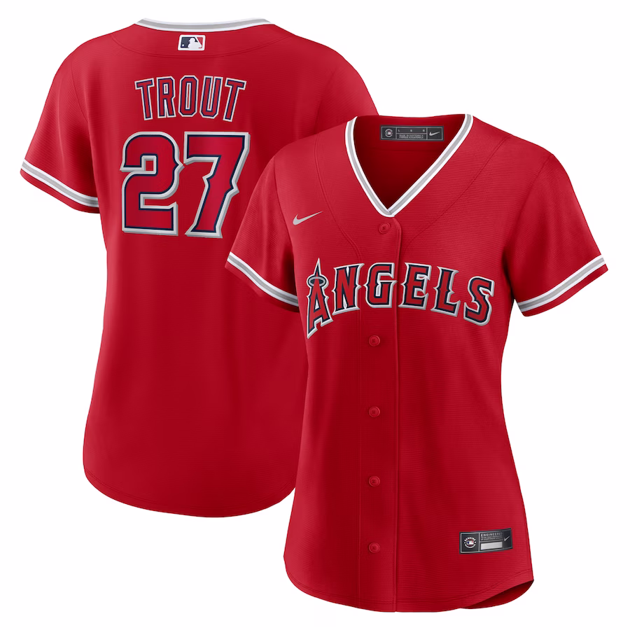 Women's Los Angeles Angels Mike Trout Nike Red Alternate Replica Player Jersey - Jersey