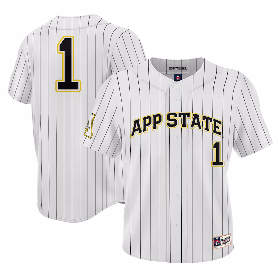 #1 Appalachian State Mountaineers GameDay Greats Youth Lightweight Baseball Jersey - White - Jersey