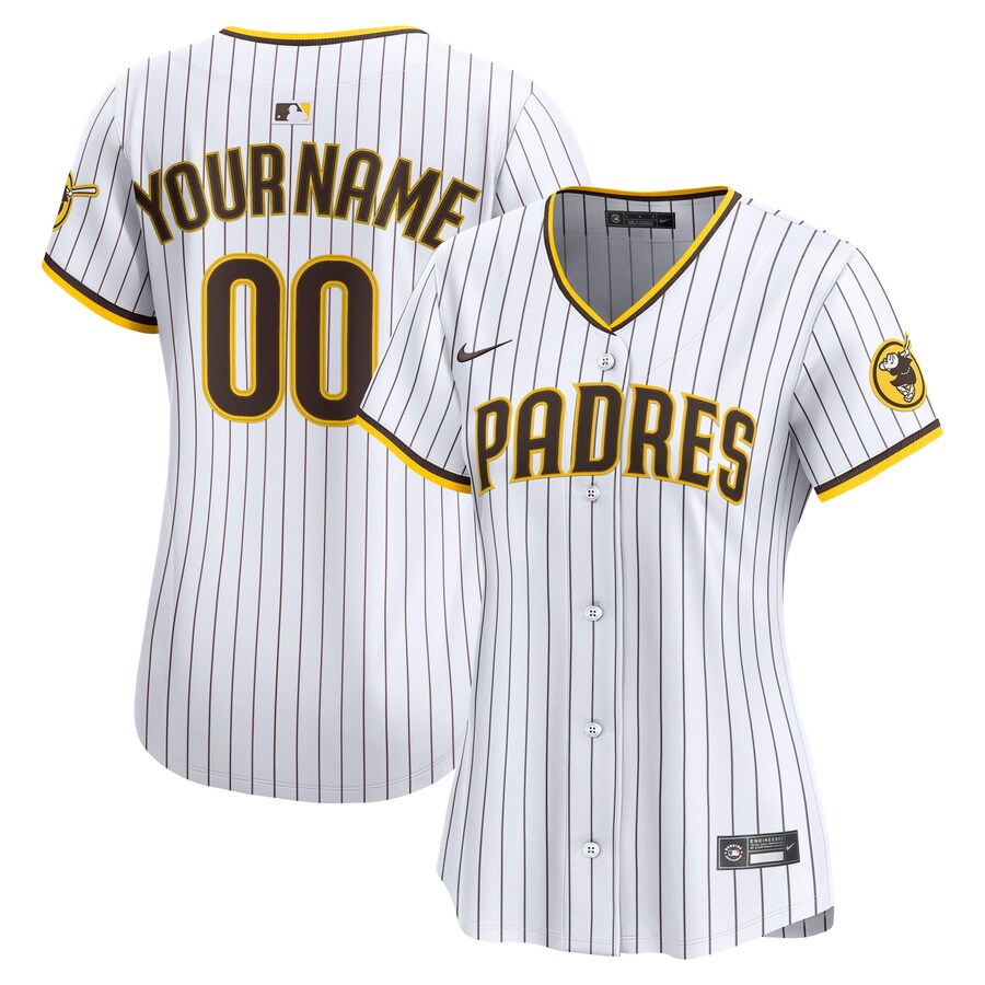 Women's San Diego Padres Nike White Home Limited Custom Jersey - Jersey