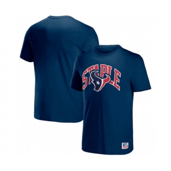 Men's Houston Texans x Staple Navy Logo Lockup T-Shirt - Jersey