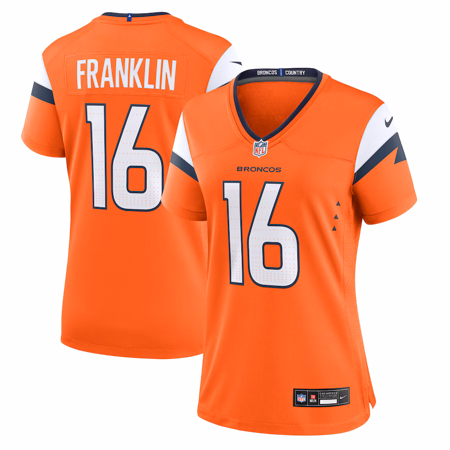 Women's Denver Broncos Troy Franklin Nike Orange Team Game Jersey - Jersey