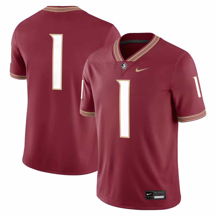 Men's Nike #1 Garnet Florida State Seminoles Game Jersey - Jersey