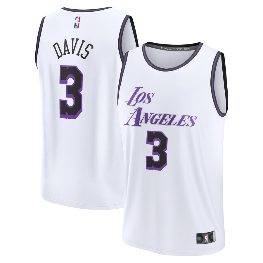 Men's Los Angeles Lakers Anthony Davis Fanatics White Fastbreak Jersey - City Edition - Jersey